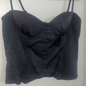 Dark grey/black corset button up top